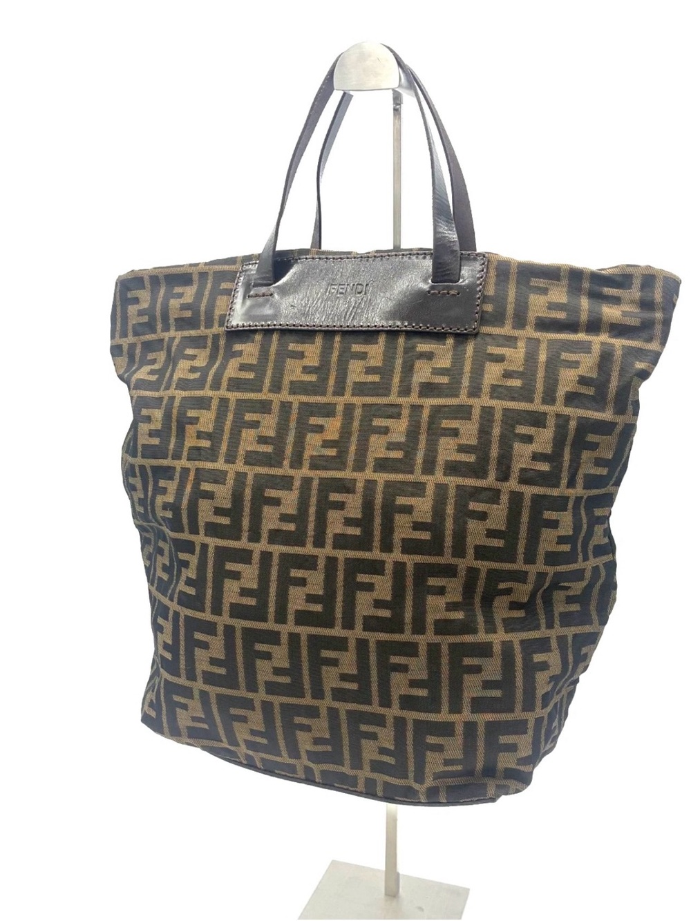 Fendi Zucca nylon roll bag Vintage FF Logo Canvas Tote
